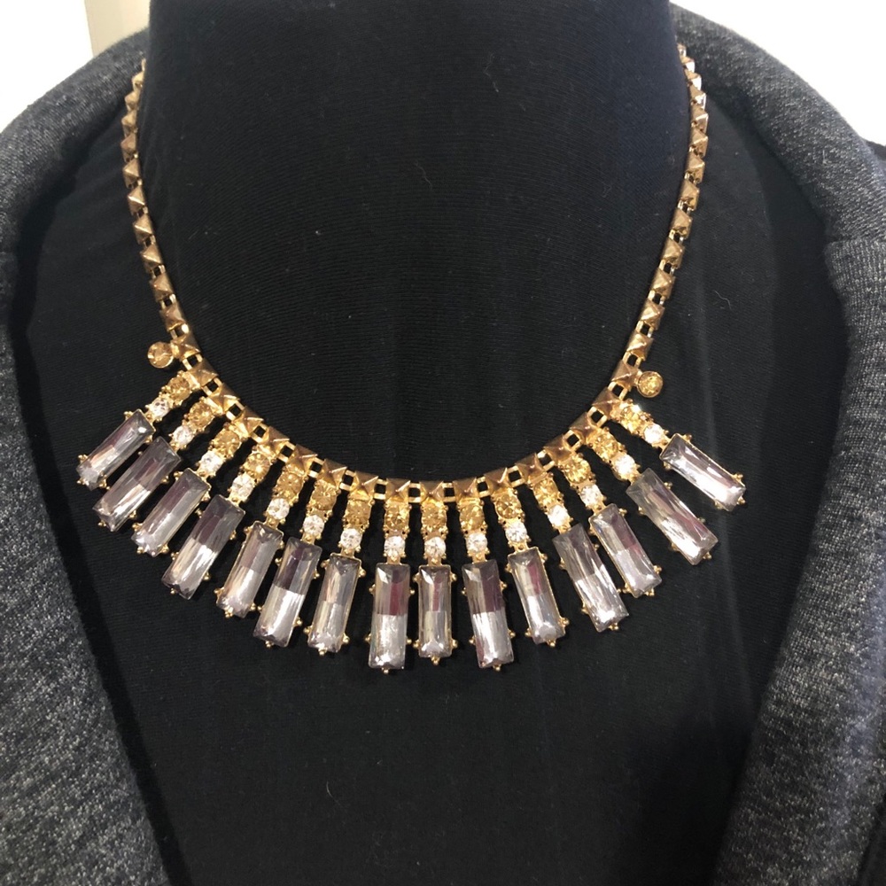 Cara New York statement necklace - gold and gray